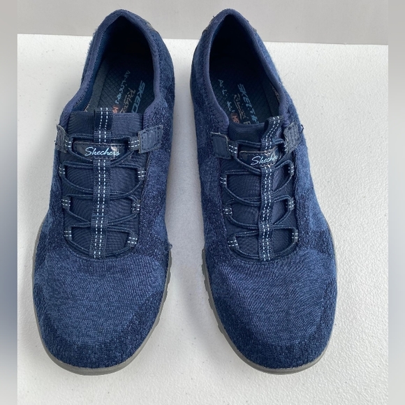 Skechers Womens Relaxed Fit Memory Foam Navy Blue Shoes Size7.5M Comfort  23855 - Picture 1 of 15